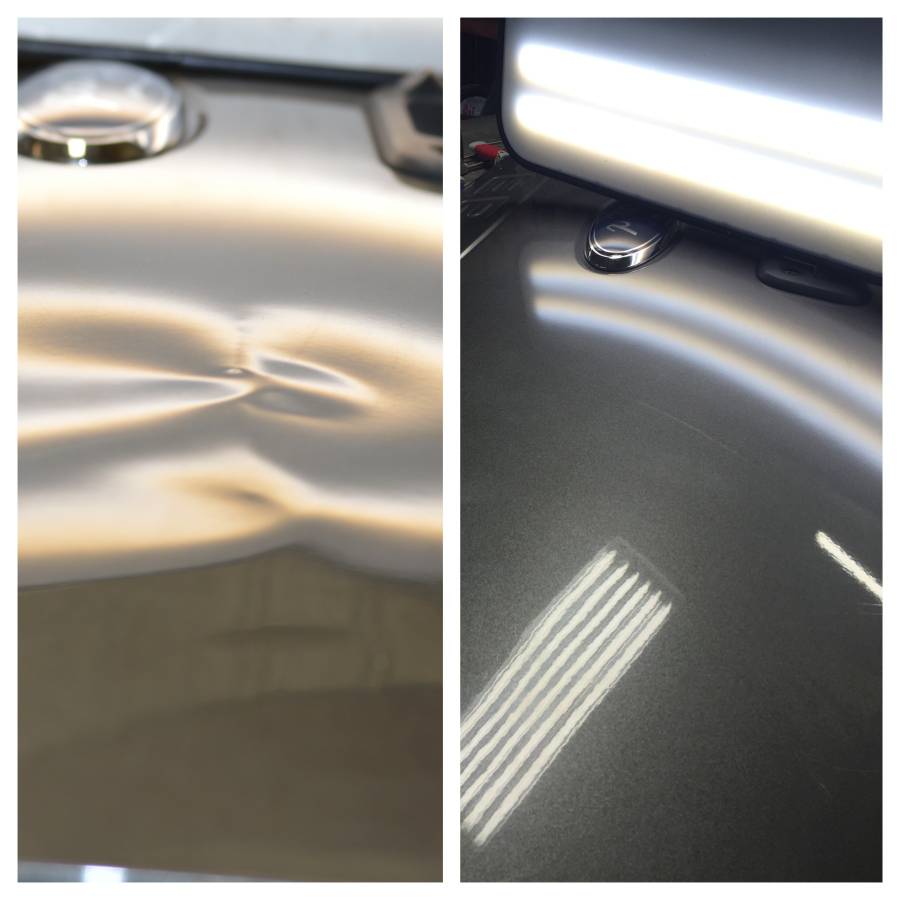  This was a Ford Superduty. I repaired this dent for some out-of-towners, when they had a misap with a luggage rack. 